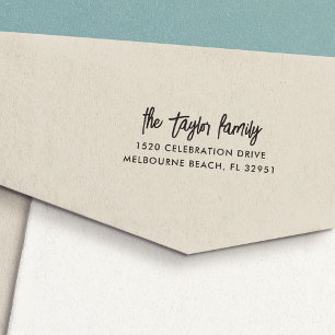 Sello Automático Dirección de retorno de script esbozado con mano m