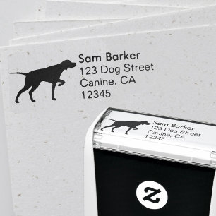 Sello Automático Dirección de retorno de silueta de raza de perro