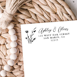 Sello Automático Dirección de retorno del Boda de flores silvestres