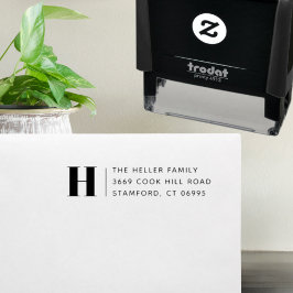 Sello Automático Dirección de retorno del Personalizado de monogram