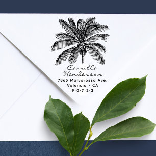 Sello Automático Dirección de retorno del Personalizado de palmeras