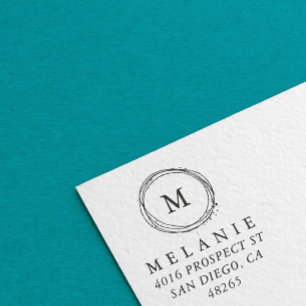 Sello Automático Dirección de retorno elegante Monograma Minimalist