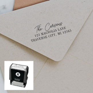 Sello Automático Dirección de Retorno Familiar Elegante