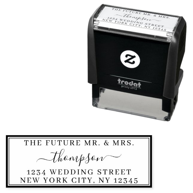 Sello Automático Dirección de retorno Futuro Sr. Sra. Boda Border (In Situ)
