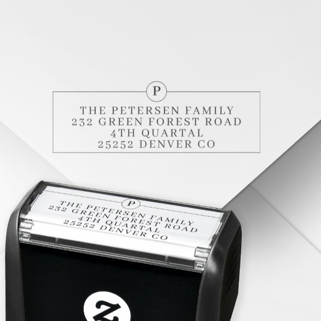 Sello Automático Dirección de retorno inicial del monograma familia (Subido por el creador)