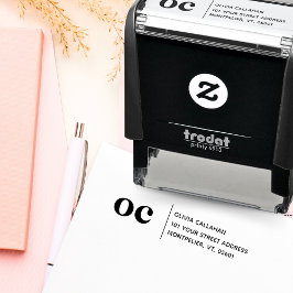 Sello Automático Dirección de retorno Iniciales de Monograma Minima