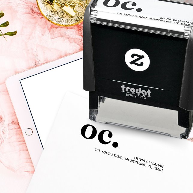 Sello Automático Dirección de retorno Iniciales de Monograma Minima (Subido por el creador)