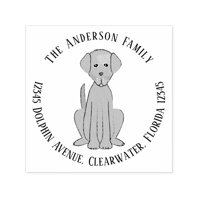 Sello Automático Dirección de retorno Mascota Perro Whimsical Puppy (Diseño)