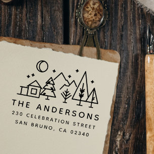 Sello Automático Dirección de retorno moderna de la escena nocturna