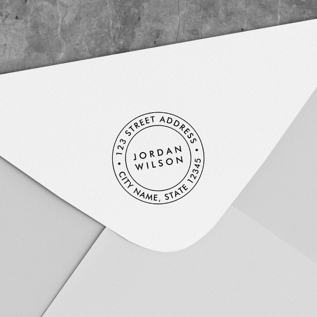 Sello Automático Dirección de retorno moderno de doble borde redond (Subido por el creador)