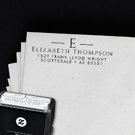 Sello Automático Dirección de retorno Monograma moderno elegante pe