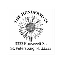 Sello Automático Dirección de retorno personalizada de girasol ruso