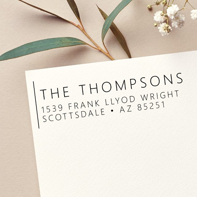 Sello Automático Dirección de retorno Personalizado Boda Minimalist (Subido por el creador)