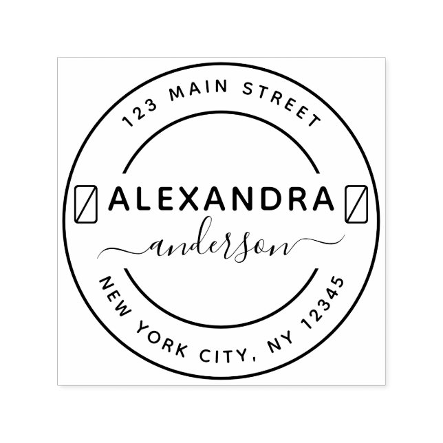 Sello Automático Dirección de retorno profesional o personal elegan (Diseño)