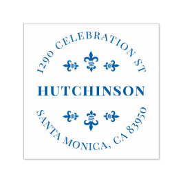 Sello Automático Dirección De Retorno Redonda De Vintage Fleur De L