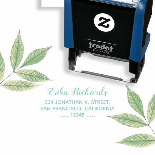 Sello Automático dirección de retorno simple con nombre curvo azul (Subido por el creador)