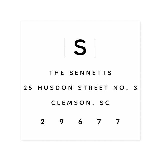 Sello Automático Dirección de retorno simple monograma moderno (Diseño)