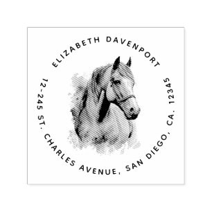 Sello Automático Dirección de retrato de cabeza de caballo hermoso
