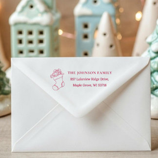 Sello Automático Dirección de tarjeta de Navidad personalizada con 