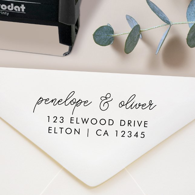 Sello Automático Dirección del Boda de script | Pareja mínima moder (Subido por el creador)