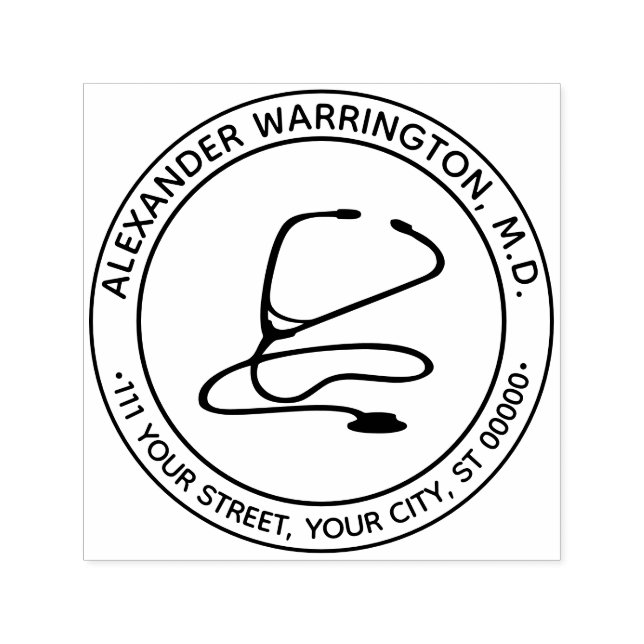 Sello Automático Dirección del nombre del estetioscopio de la enfer (Diseño)