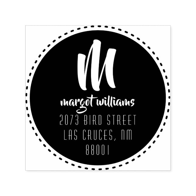Sello Automático Dirección del Personalizado de guiones de monogram (Diseño)