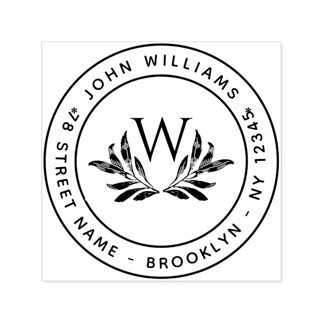 Sello Automático Dirección inicial de retorno de redondeo de monogr (Diseño)