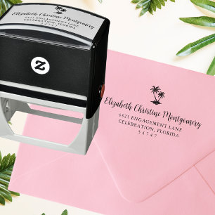 Sello Automático Dirección inicial del árbol de palmas tropical