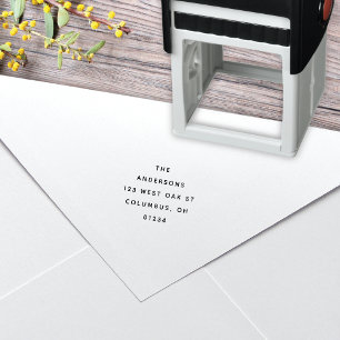 Sello Automático Dirección moderna de retorno Minimalista en blanco