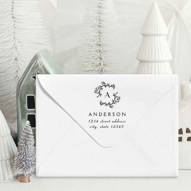 Sello Automático Dirección monográfica de familia Wreath de navidad (Subido por el creador)