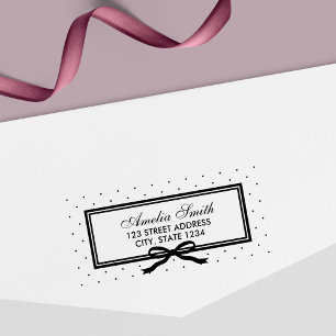 Sello Automático Dirección personal del punto de Polka del borde y 