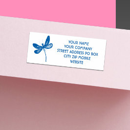 Sello Automático Dirección personal o comercial de la libélula curv