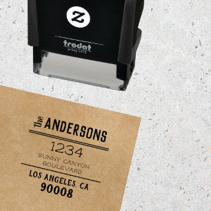Sello Automático Dirección personalizada de nombre de familia grand