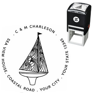 Sello Automático Dirección personalizada del barco de vela