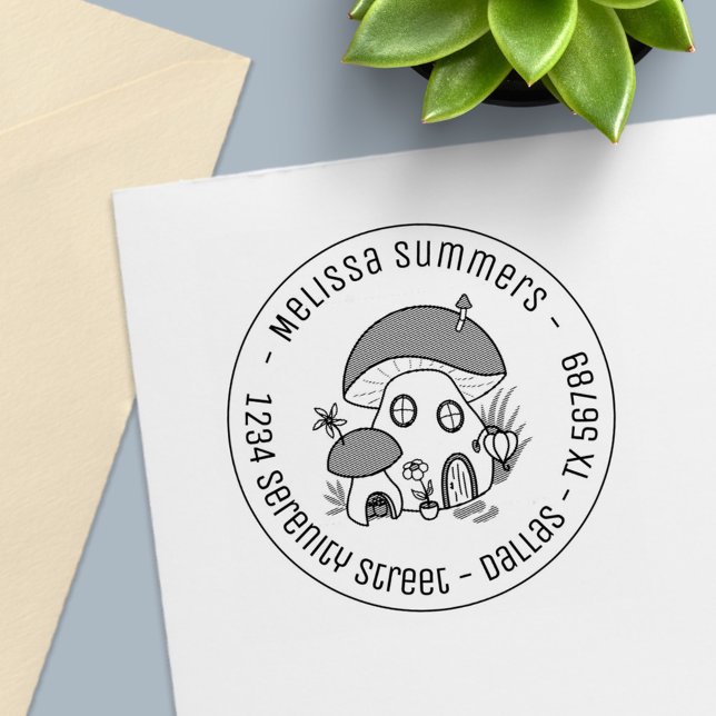 Sello Automático Dirección redonda de la casa de hongos de hadas de (Subido por el creador)
