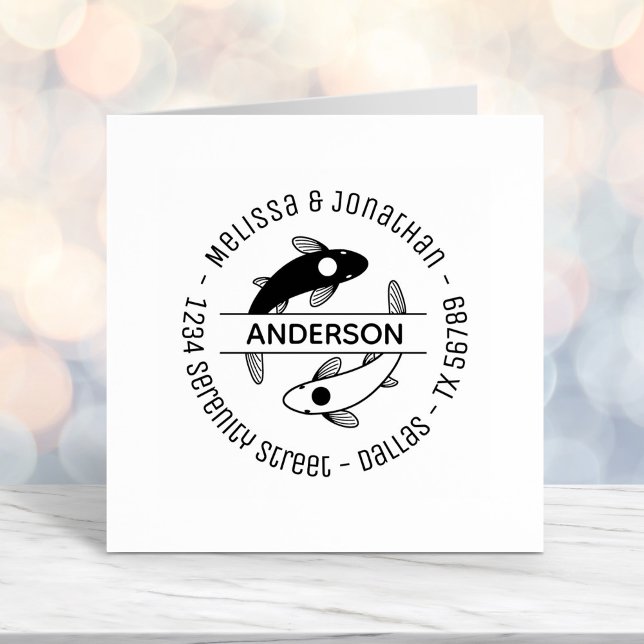 Sello Automático Dirección redonda de la familia de pescados de Yin (Subido por el creador)