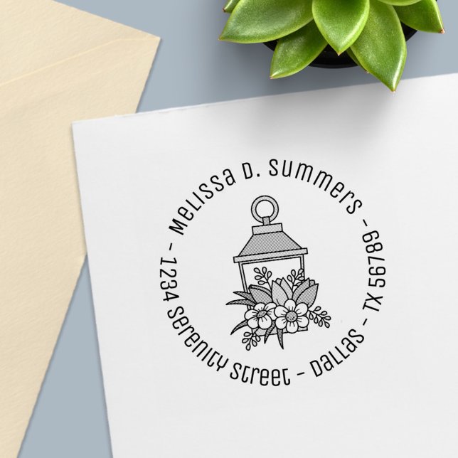 Sello Automático Dirección redonda de las flores de linterna del ja (Subido por el creador)