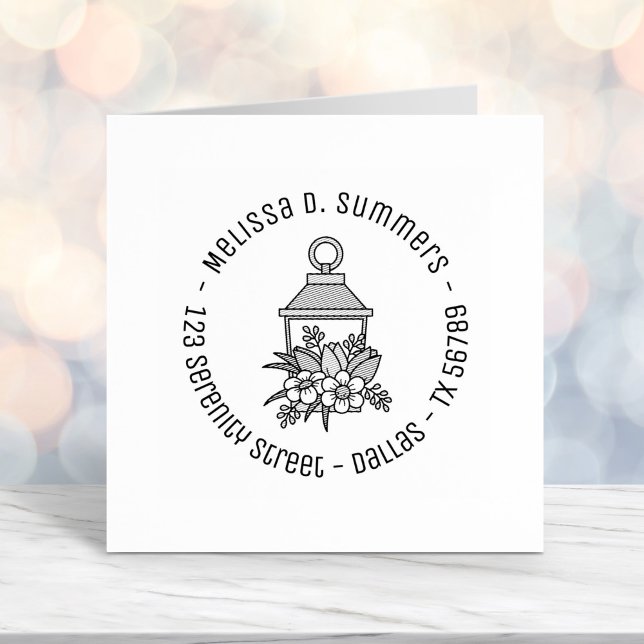 Sello Automático Dirección redonda de las flores de linterna del ja (Subido por el creador)