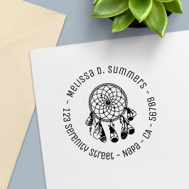 Sello Automático Dirección redonda tribal Boho Dreamcatcher 2
