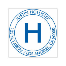 Dirección simple y monograma inicial