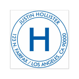 Sello Automático Dirección simple y monograma inicial