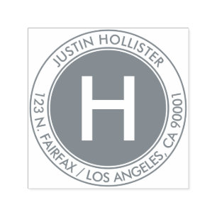 Sello Automático Dirección simple y monograma inicial #2