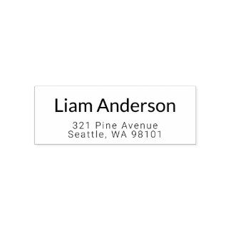 Sello Automático Dirección Y Nombre De Retorno Geométrico Moderno