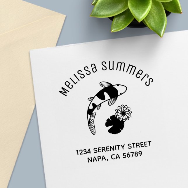 Sello Automático Discurso japonés sobre peces y lirios de agua (Subido por el creador)