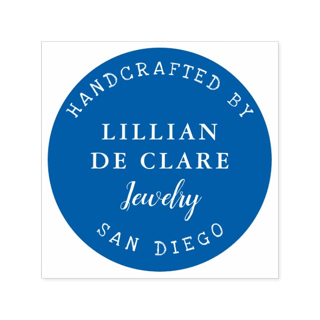 Sello Automático Diseñado a mano, nombre de negocio, ubicación (Diseño)