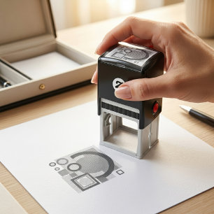 Sello Automático Diseño abstracto estilo Risograph geométrico retro