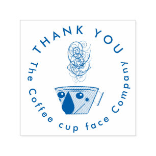 Sello Automático diseño de logo de cara de taza de café