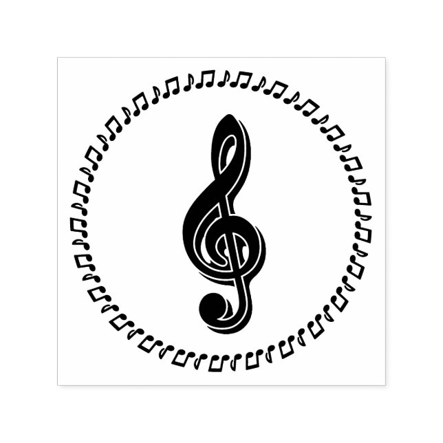 Sello Automático Diseño de notas de música Treble Clef (Diseño)
