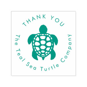 Sello Automático Diseño verde azulado de tortugas marinas