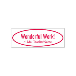 Sello Automático Diversión "¡Trabajo maravilloso!" + Personalizado 